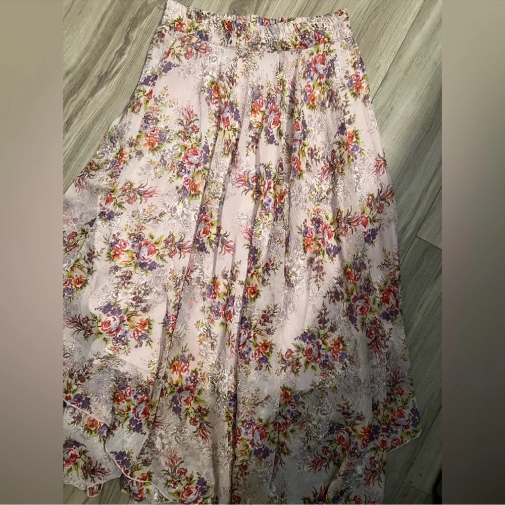 Lapis Floral Maxi layered Skirt - Multicolor